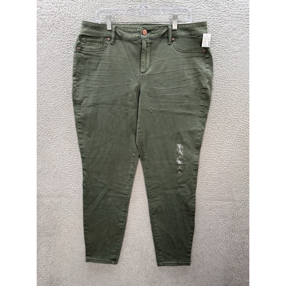 Maurices Jeans Womens XL Green Denim Flex Jegging Mid Rise Stretch Casual NEW